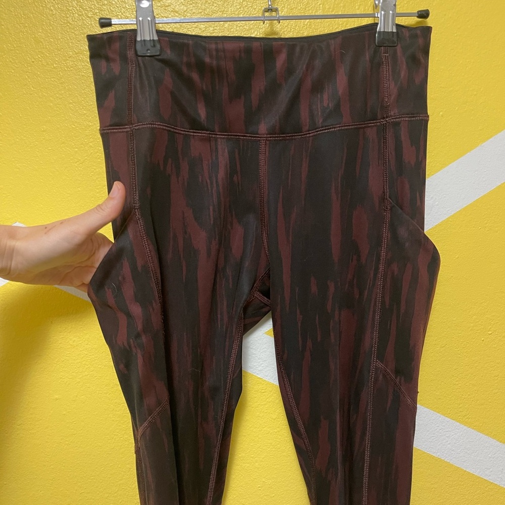 Lululemon Athletica Black and Burgundy Leggings
